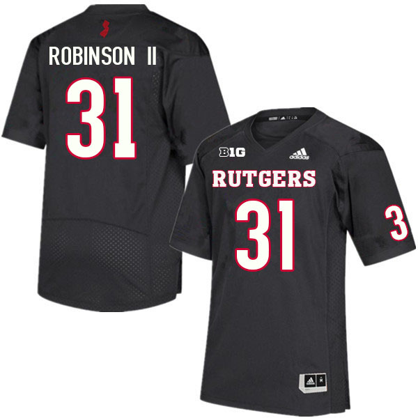 Men #31 Michael Robinson II Rutgers Scarlet Knights College Football Jerseys Sale-Black - Click Image to Close